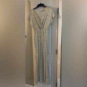 Baltic Born Silver Sequin Maxi Dress